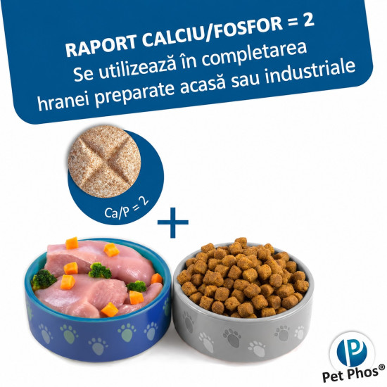 Pet Phos Croissance Ceva – Supliment Vitamino-Mineral pentru Câini – 500 Tablete